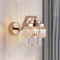 DecorBites™ Modern Tri-Sided Crystal Rod Gold Wall Sconce with Single Bulb - Elegant Wall Mount Lighting Fixture