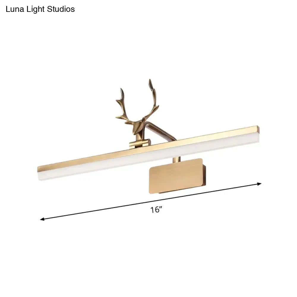 DecorBites™ Modern Tubular Gold Antler LED Vanity Light Fixture with Warm/White Light - Stylish Wall Lighting Ideas