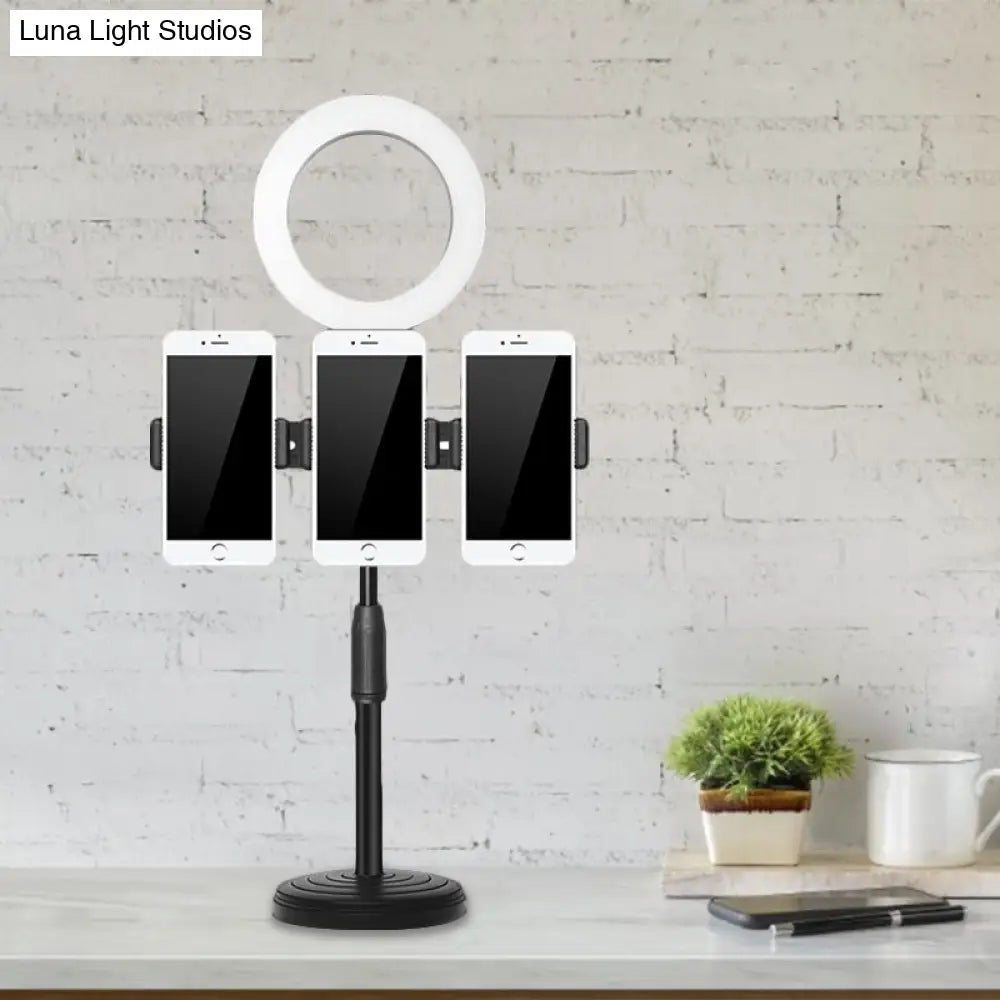 DecorBites™ Modern USB Vanity Light - Phone Support LED Fill Flush Lamp with Black Finish & Round Metal Shade