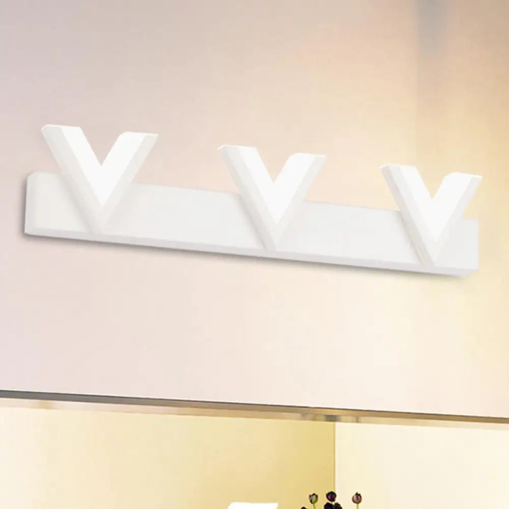 DecorBites™ Modern V-Shaped LED Vanity Light: Acrylic Bathroom Mirror Lamp (2/3-Light, Warm/White)