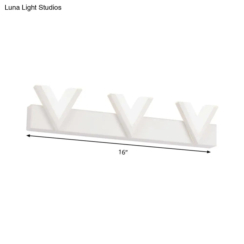 DecorBites™ Modern V-Shaped LED Vanity Light: Acrylic Bathroom Mirror Lamp (2/3-Light, Warm/White)