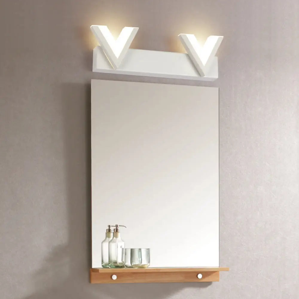 DecorBites™ Modern V-Shaped LED Vanity Light: Acrylic Bathroom Mirror Lamp (2/3-Light, Warm/White)