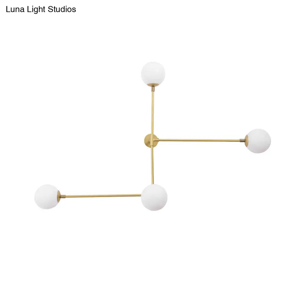 DecorBites™ Modern Wall Lamp with Crossed Lines, Glass Shade, Black/Gold Finish - 2/4 Lights