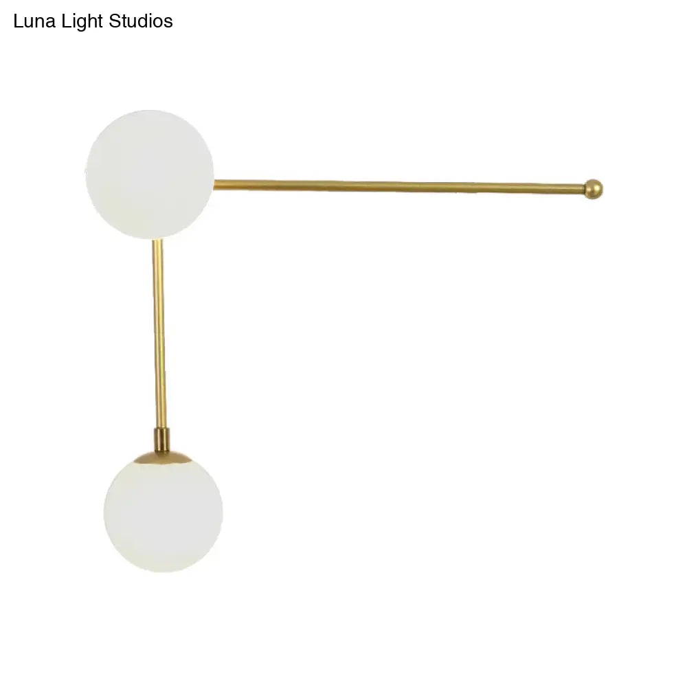 DecorBites™ Modern Wall Lamp with Crossed Lines, Glass Shade, Black/Gold Finish - 2/4 Lights