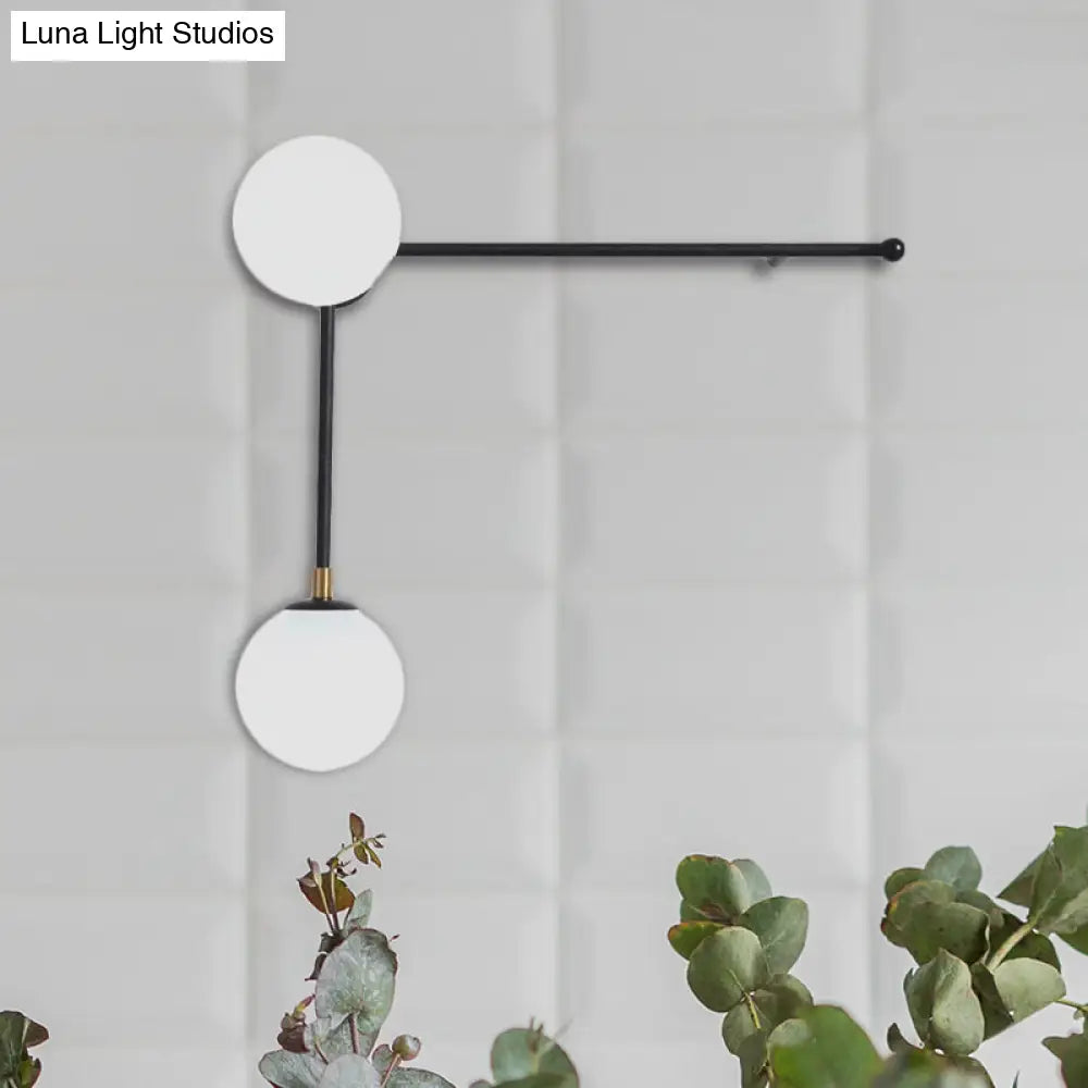 DecorBites™ Modern Wall Lamp with Crossed Lines, Glass Shade, Black/Gold Finish - 2/4 Lights