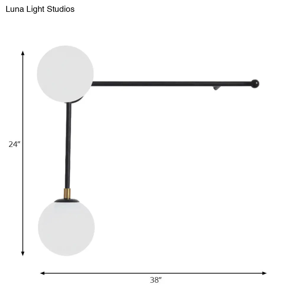 DecorBites™ Modern Wall Lamp with Crossed Lines, Glass Shade, Black/Gold Finish - 2/4 Lights