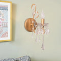 DecorBites™ Modern Wall Mount Metal Candelabra Sconce Light with Crystal Drop (Silver/Gold)