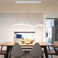 DecorBites™ Modern White Branch LED Island Light - 27"/37.5" Wide Acrylic Pendant with Warm/White Light and Bird Design