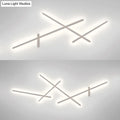 DecorBites™ Modern White Crossed Lines Wall Lamp - Metal, 3/4 Lights - Simplistic Living Room Lighting