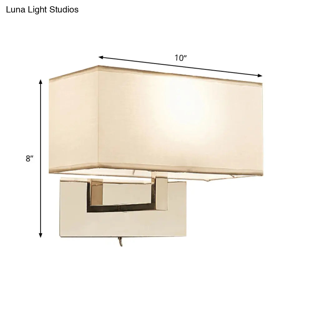 DecorBites™ Modern White Fabric LED Wall Sconce for Bedroom Lighting