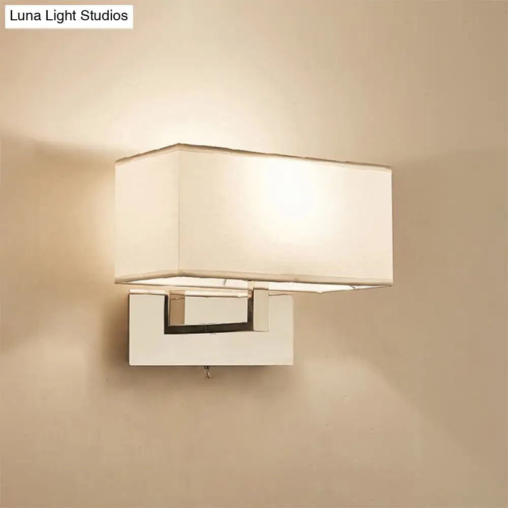 DecorBites™ Modern White Fabric LED Wall Sconce for Bedroom Lighting