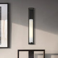DecorBites™ Modern White Glass Tubular Wall Mount Light with 1-Bulb Black Wall Lamp Sconce