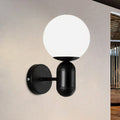 DecorBites™ Modern White Wall Lamp with Globe Shade, Capsule Body - Metal & Glass Wall Light for Meeting Room
