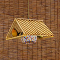 DecorBites™ Modern Wood Pendant Light in Roof Shape, Beige Hanging Fixture, 16"/19.5" Width