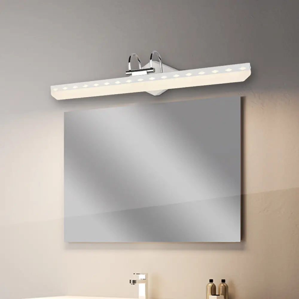 DecorBites™ Modernist Acrylic Linear LED Vanity Wall Sconce - 15"/19"/23" Wide - Black/White - Curved Arm - Natural Light