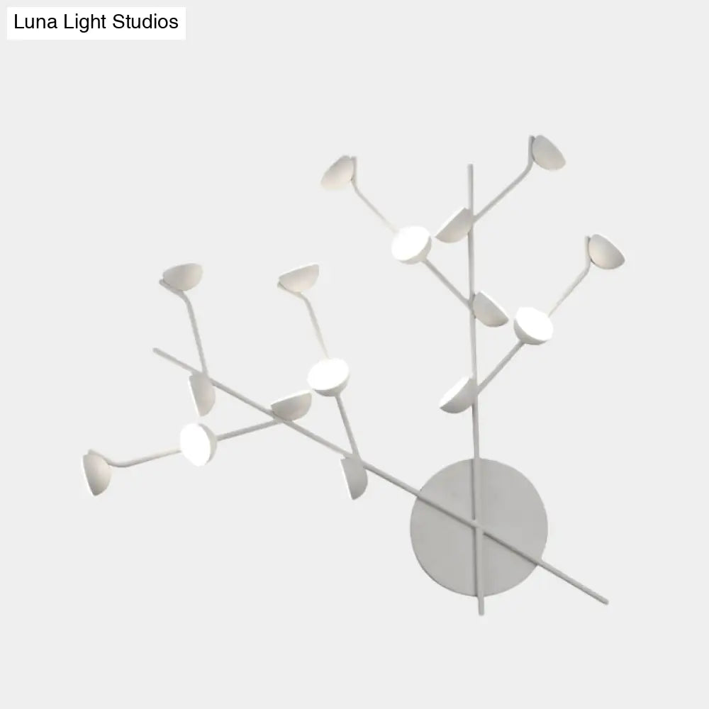DecorBites™ Modernist Branch Metal Wall Light Sconce with 16 Bulbs, LED, White Finish