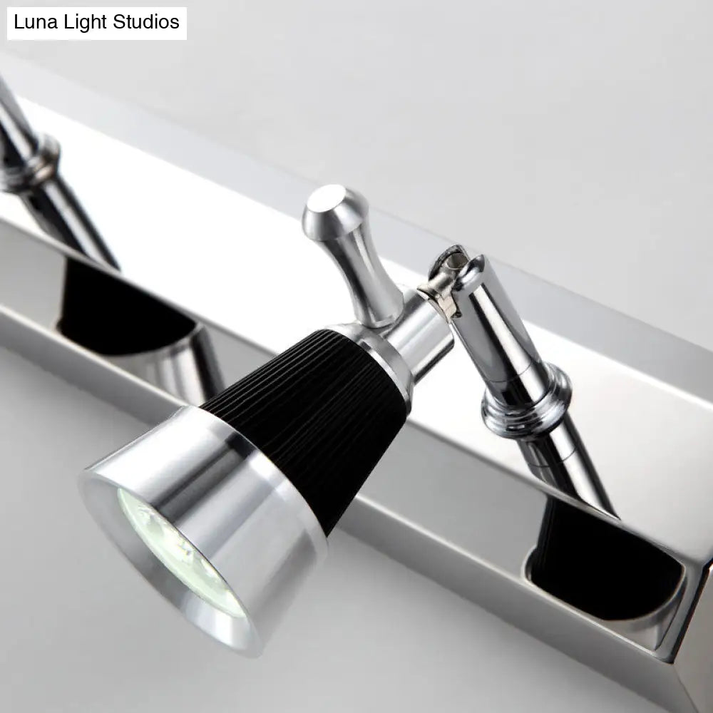 DecorBites™ Modernist Cone Vanity Light: 2/3-Light Bathroom Wall Lamp in Aluminum with Warm/White Lighting