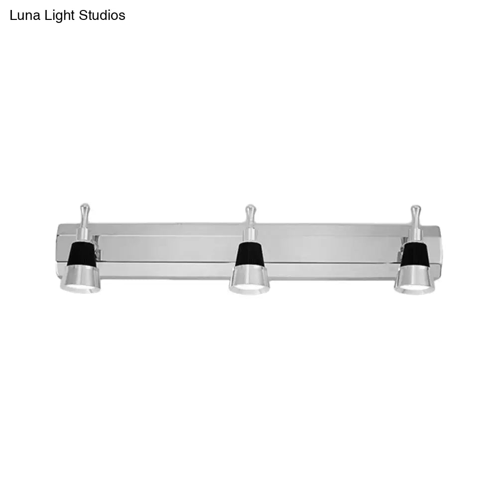 DecorBites™ Modernist Cone Vanity Light: 2/3-Light Bathroom Wall Lamp in Aluminum with Warm/White Lighting