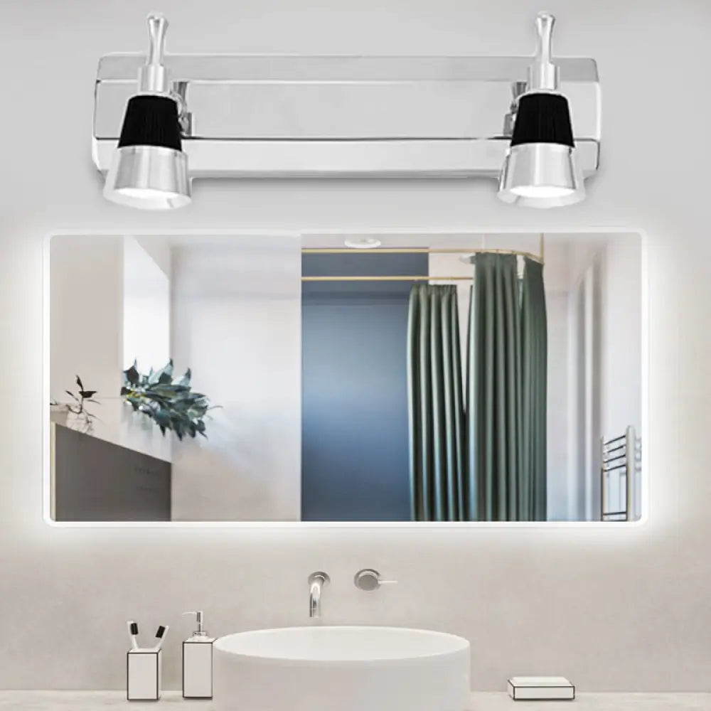 DecorBites™ Modernist Cone Vanity Light: 2/3-Light Bathroom Wall Lamp in Aluminum with Warm/White Lighting