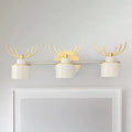 DecorBites™ Modernist Elk Design 3-Head Metal Wall Sconce in White for Living Room Lighting