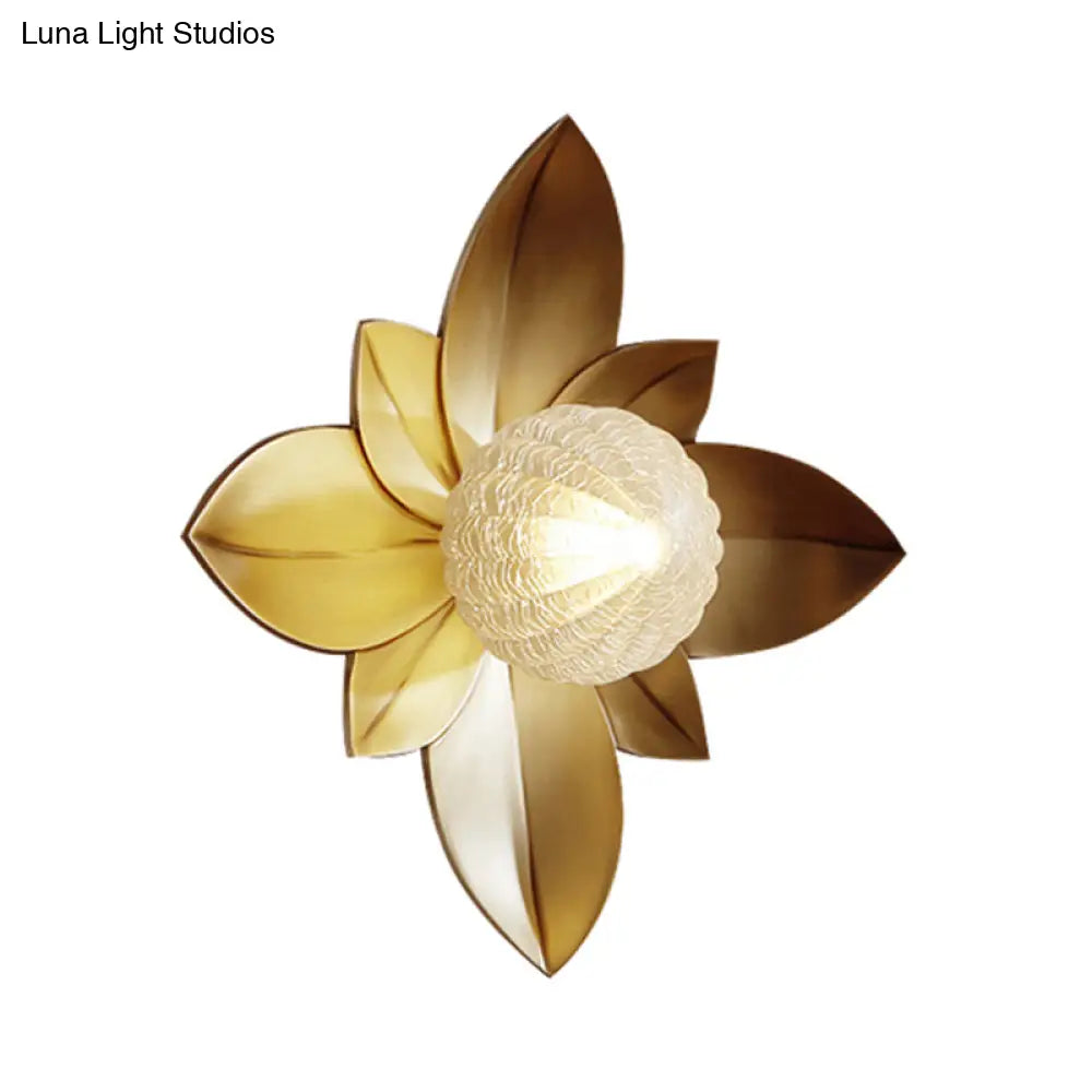 DecorBites™ Modernist Globe Sconce Light Fixture - Brass Metal, Bedroom Wall Mount Lighting with 1 Bulb