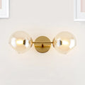 DecorBites™ Modernist Gold Wall Lamp with Clear Glass Shade - 2 Lights Spherical Mount Fixture