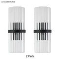 DecorBites™ Modernist Half-Light Pipe Wall Sconce Lamp: Metal & Crystal, Black Finish – Perfect for Dining Room