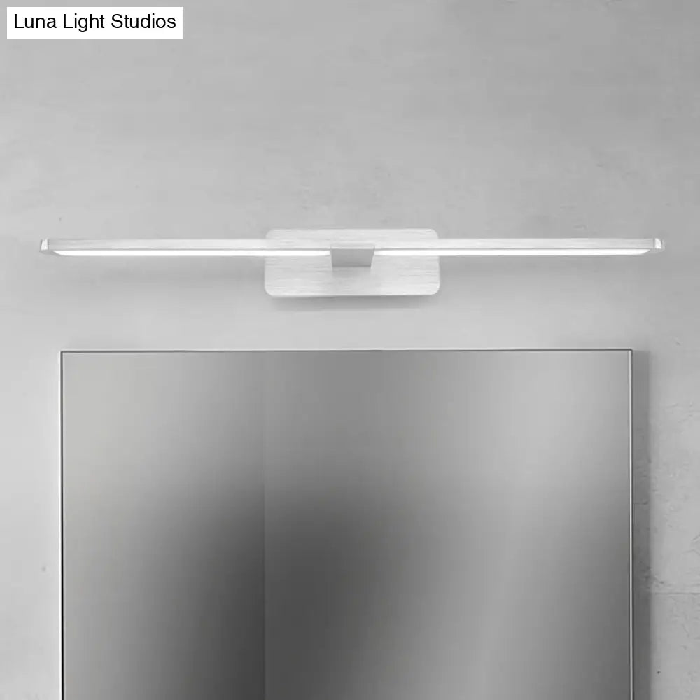 DecorBites™ Modernist LED Metal Wall Sconce Lamp - White/Warm Light, 19.5"/23.5"/34" Wide - Silver/Nickel Finish