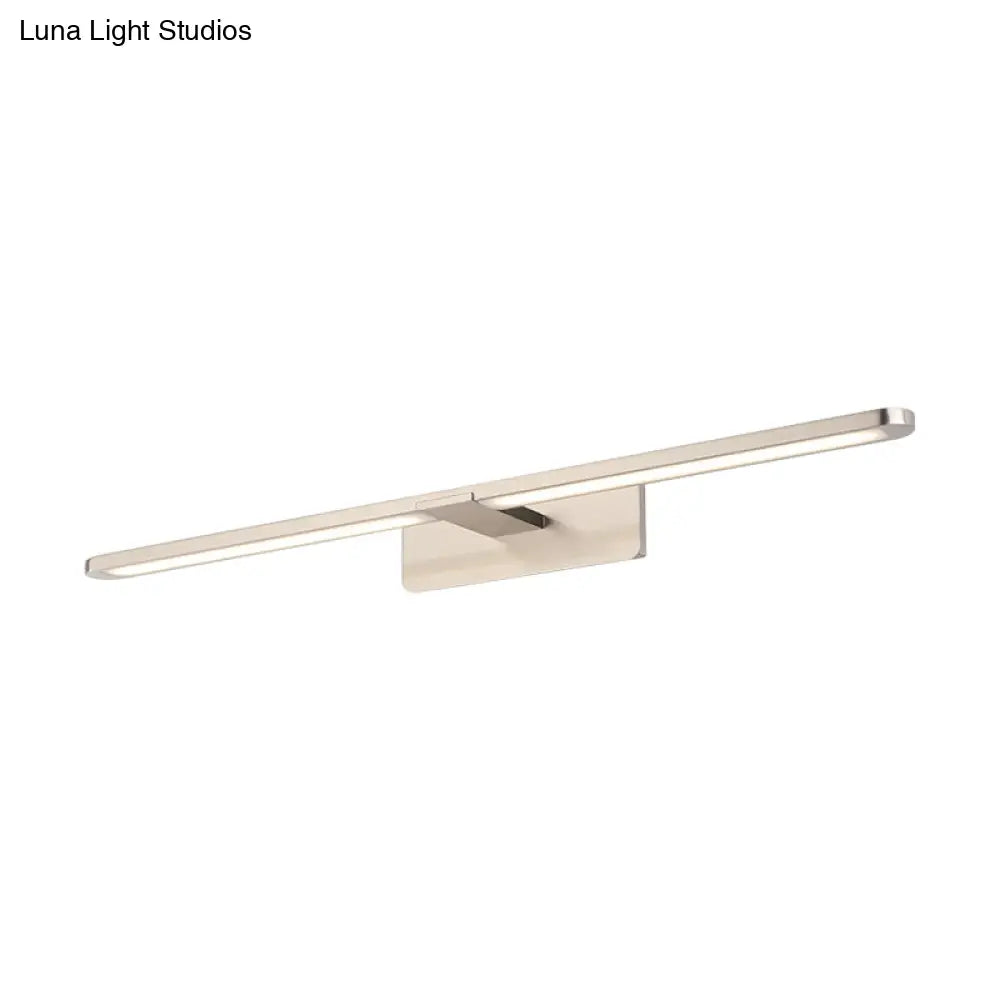 DecorBites™ Modernist LED Metal Wall Sconce Lamp - White/Warm Light, 19.5"/23.5"/34" Wide - Silver/Nickel Finish