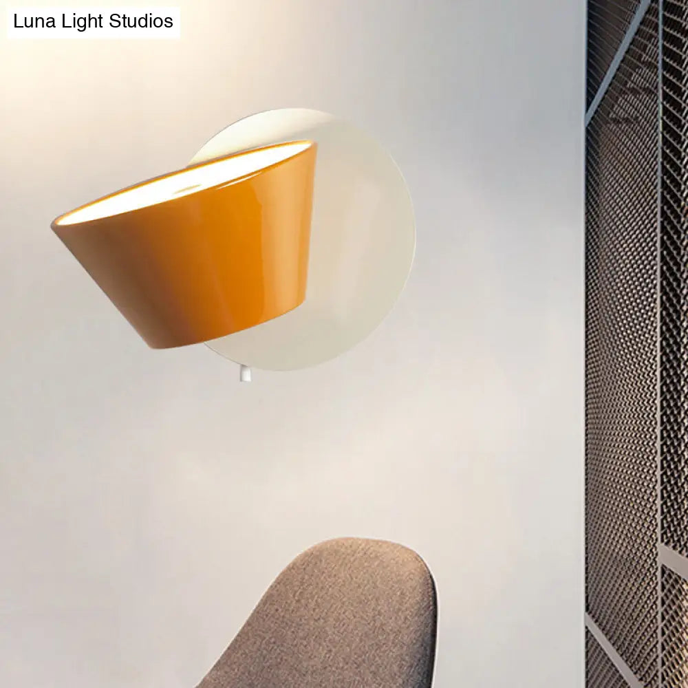 DecorBites™ Modernist LED Wall Mount Light Fixture with Orange Barrel Design - 1 Bulb Metal Lighting