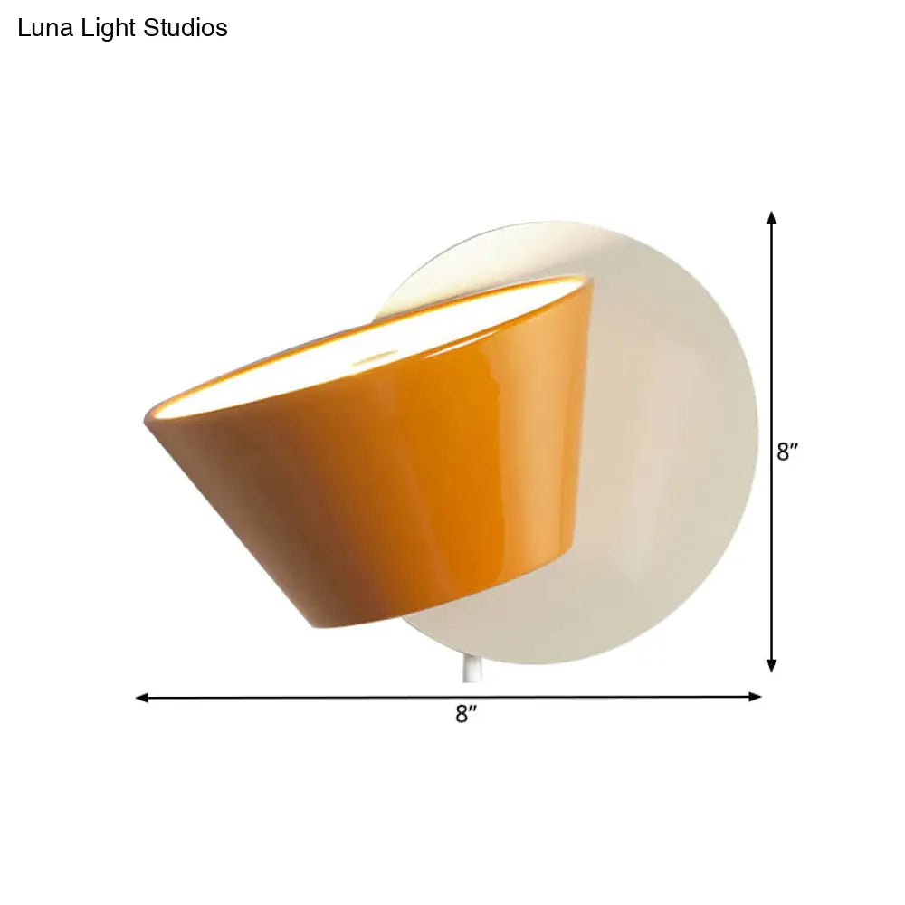 DecorBites™ Modernist LED Wall Mount Light Fixture with Orange Barrel Design - 1 Bulb Metal Lighting