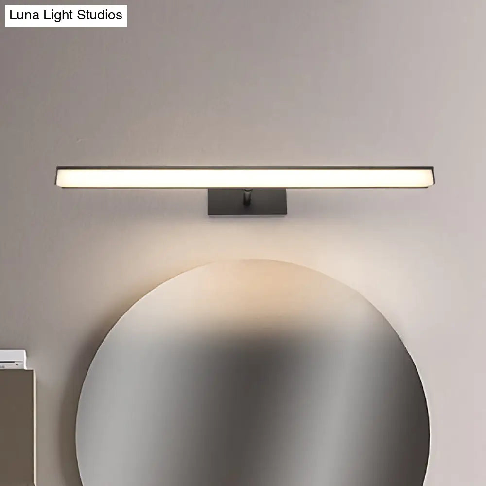 DecorBites™ Modernist Metal Linear Vanity Sconce - 16"/19.5"/23.5" Wide, LED, Black/Silver, Natural Light