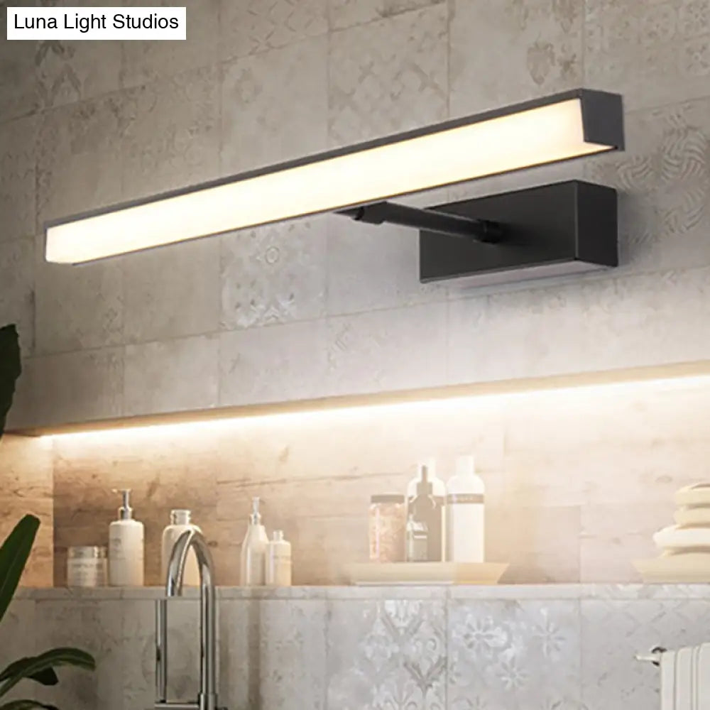 DecorBites™ Modernist Metal Linear Vanity Sconce - 16"/19.5"/23.5" Wide, LED, Black/Silver, Natural Light