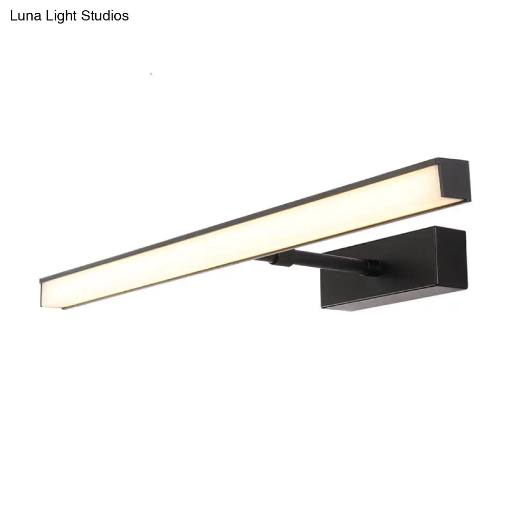 DecorBites™ Modernist Metal Linear Vanity Sconce - 16"/19.5"/23.5" Wide, LED, Black/Silver, Natural Light