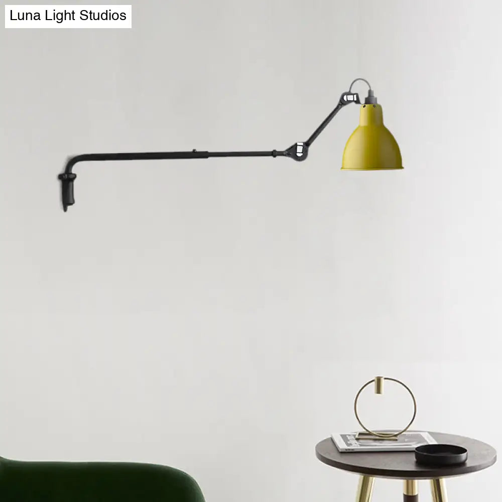 DecorBites™ Modernist Metallic Bowl Wall Sconce with 1 Light - Black/White Fixture for Bedroom Lighting