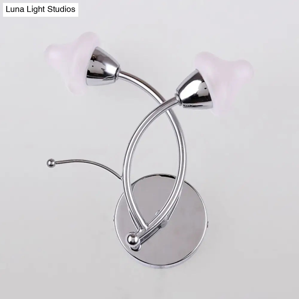 DecorBites™ Modernist Mushroom Milk Glass Wall Light with Chrome LED – Ideal for Office