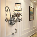 DecorBites™ Modernist Smoke Grey Crystal Conical Sconce Light: Wall Mounted Lighting for Living Room (1/2 Lights)