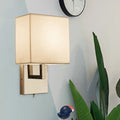 DecorBites™ Modernist Square Sconce Light Fixture in White for Bedroom Wall Lighting