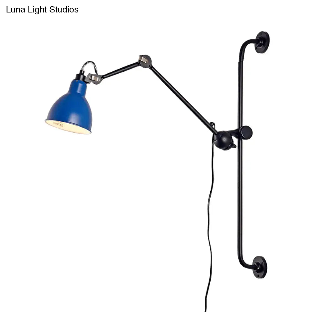 DecorBites™ Modernist Style Black/White Dome Shade Wall Light with Adjustable Metal Lamp - Ideal for Dining Room