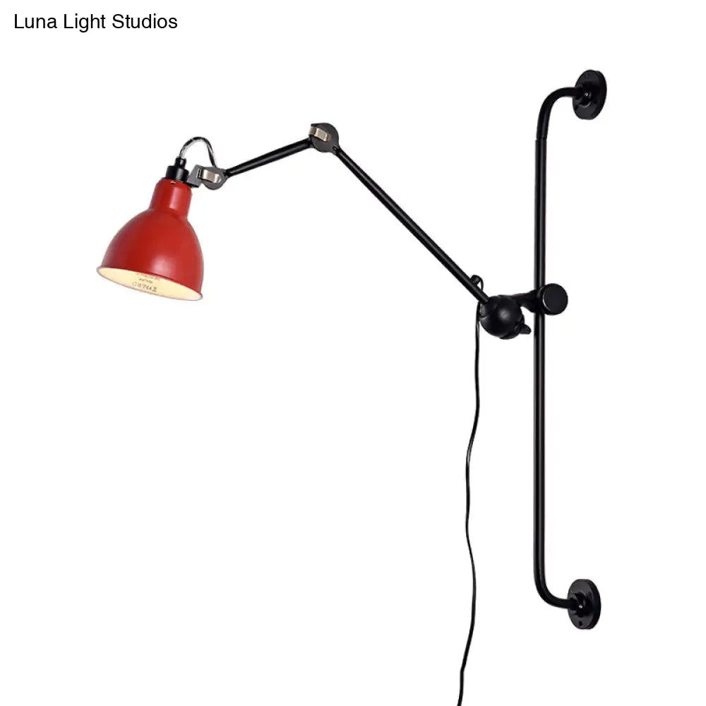 DecorBites™ Modernist Style Black/White Dome Shade Wall Light with Adjustable Metal Lamp - Ideal for Dining Room