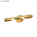 DecorBites™ Modernist Style Gold Tube Vanity Lighting: 14"/18" Wide 2-Head Metal Wall Light Fixture for Corridor