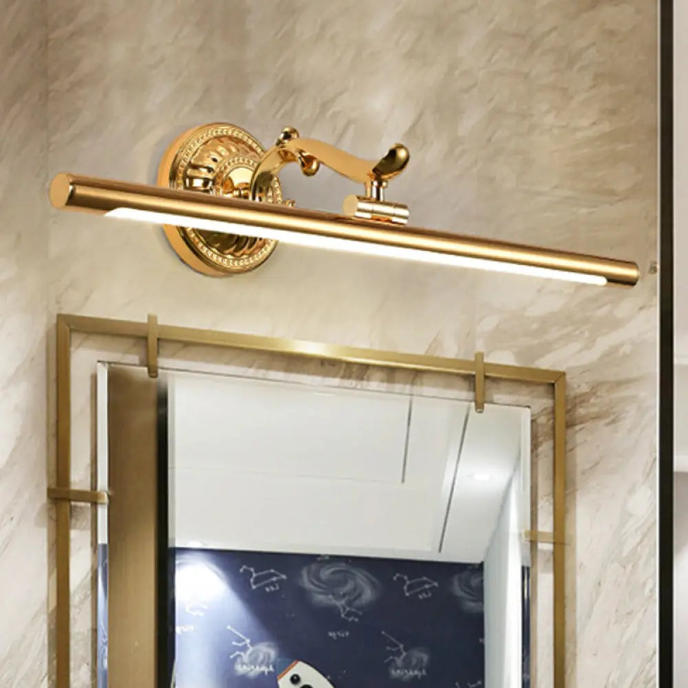 DecorBites™ Modernist Style LED Vanity Wall Light in Linear Metallic Design – 16"/21.5" Width, Brass/Gold Finish