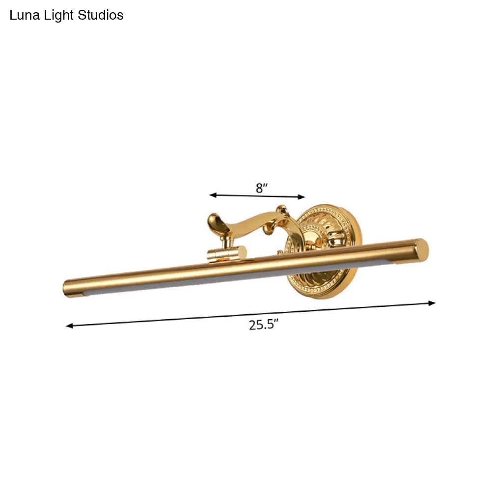 DecorBites™ Modernist Style LED Vanity Wall Light in Linear Metallic Design – 16"/21.5" Width, Brass/Gold Finish