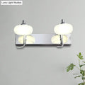 DecorBites™ Modernist Style Silver Wall Lamp with Round Frosted Acrylic Shade, 2/3 Heads, Warm/White Lighting - Bathroom Vanity Light