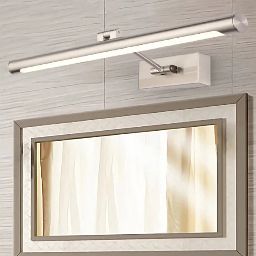 DecorBites™ Modernist Tubular Wall Lamp in Gold Metal with LED Vanity Lighting - 16.5"/20.5" Width, Ideal for Bedrooms