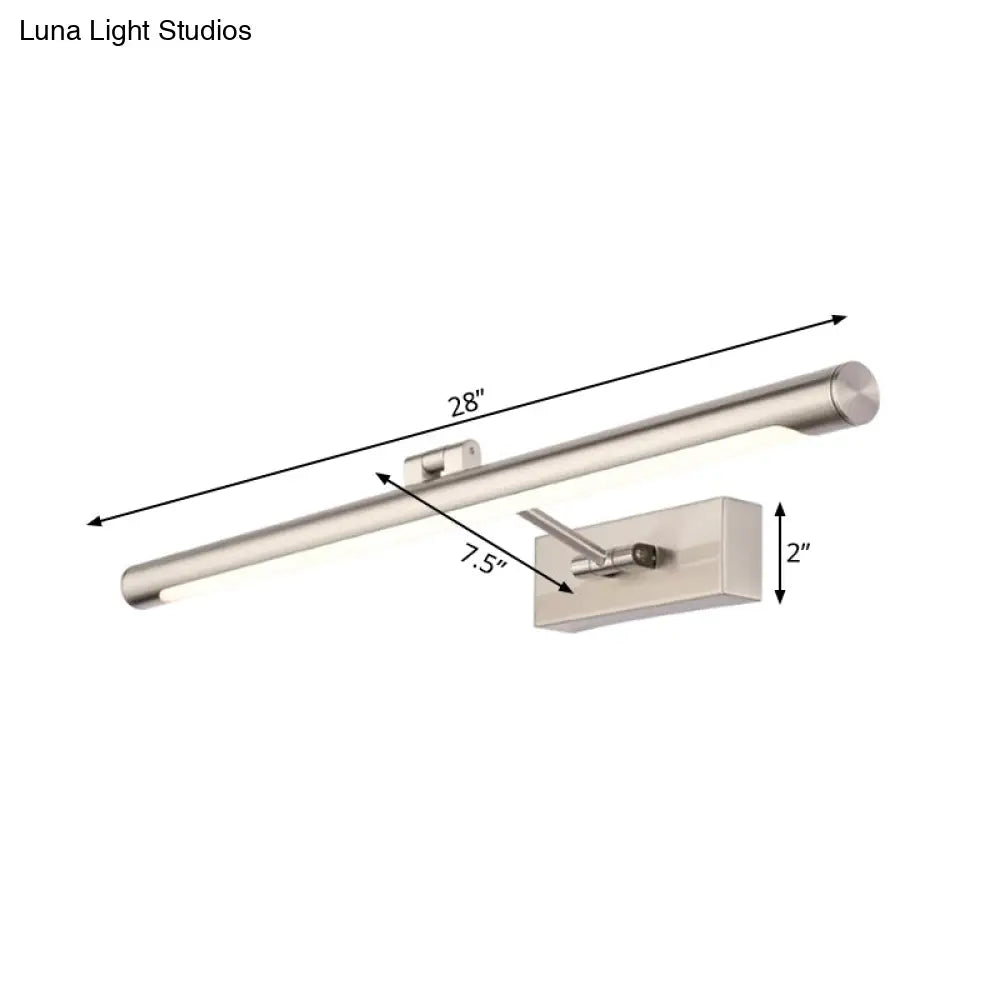 DecorBites™ Modernist Tubular Wall Lamp in Gold Metal with LED Vanity Lighting - 16.5"/20.5" Width, Ideal for Bedrooms
