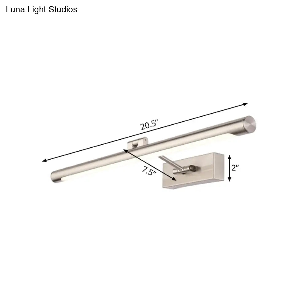 DecorBites™ Modernist Tubular Wall Lamp in Gold Metal with LED Vanity Lighting - 16.5"/20.5" Width, Ideal for Bedrooms