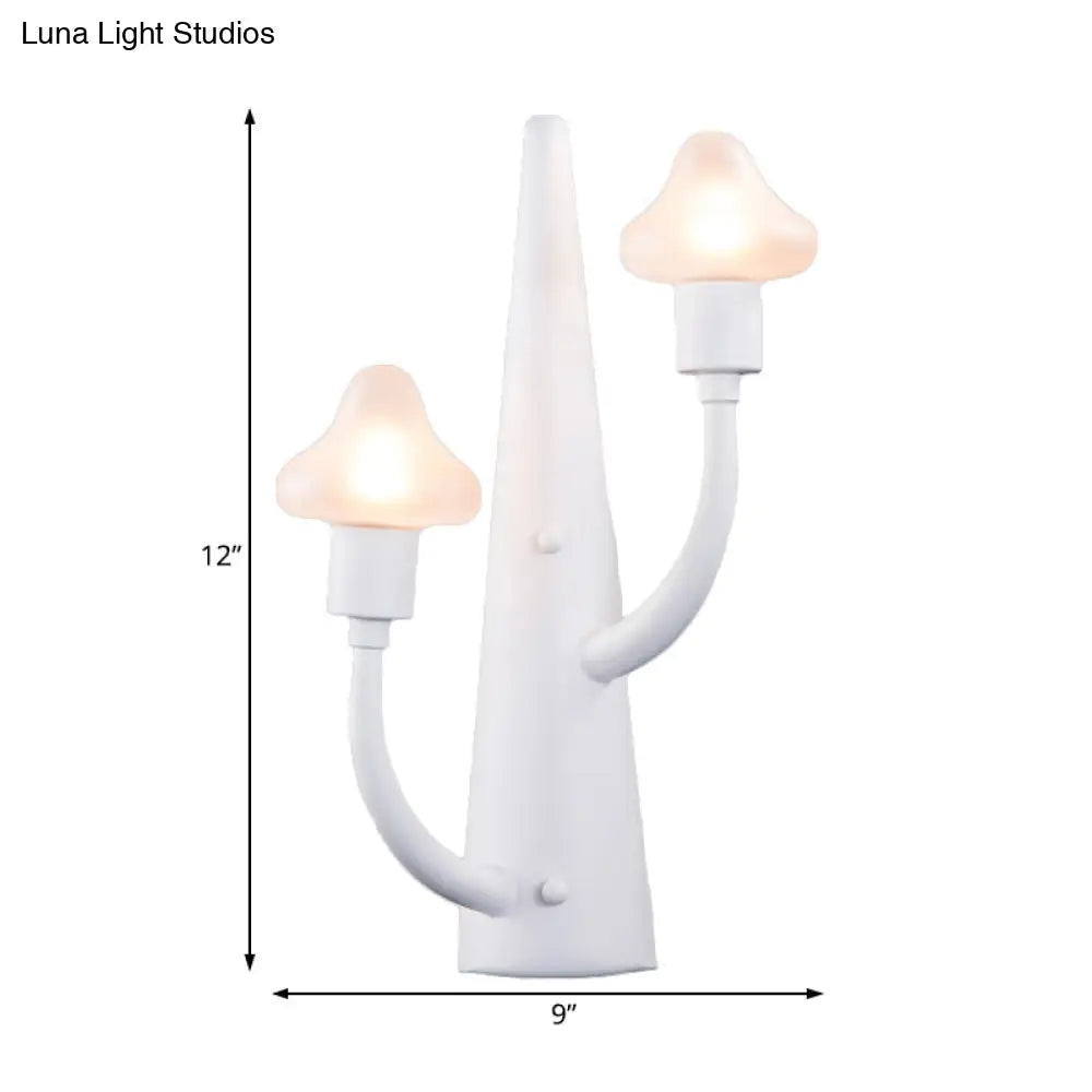 DecorBites™ Modernist White LED Wall Lamp with Mushroom Opal Glass Shade - 2/3 Lights Living Room Sconce