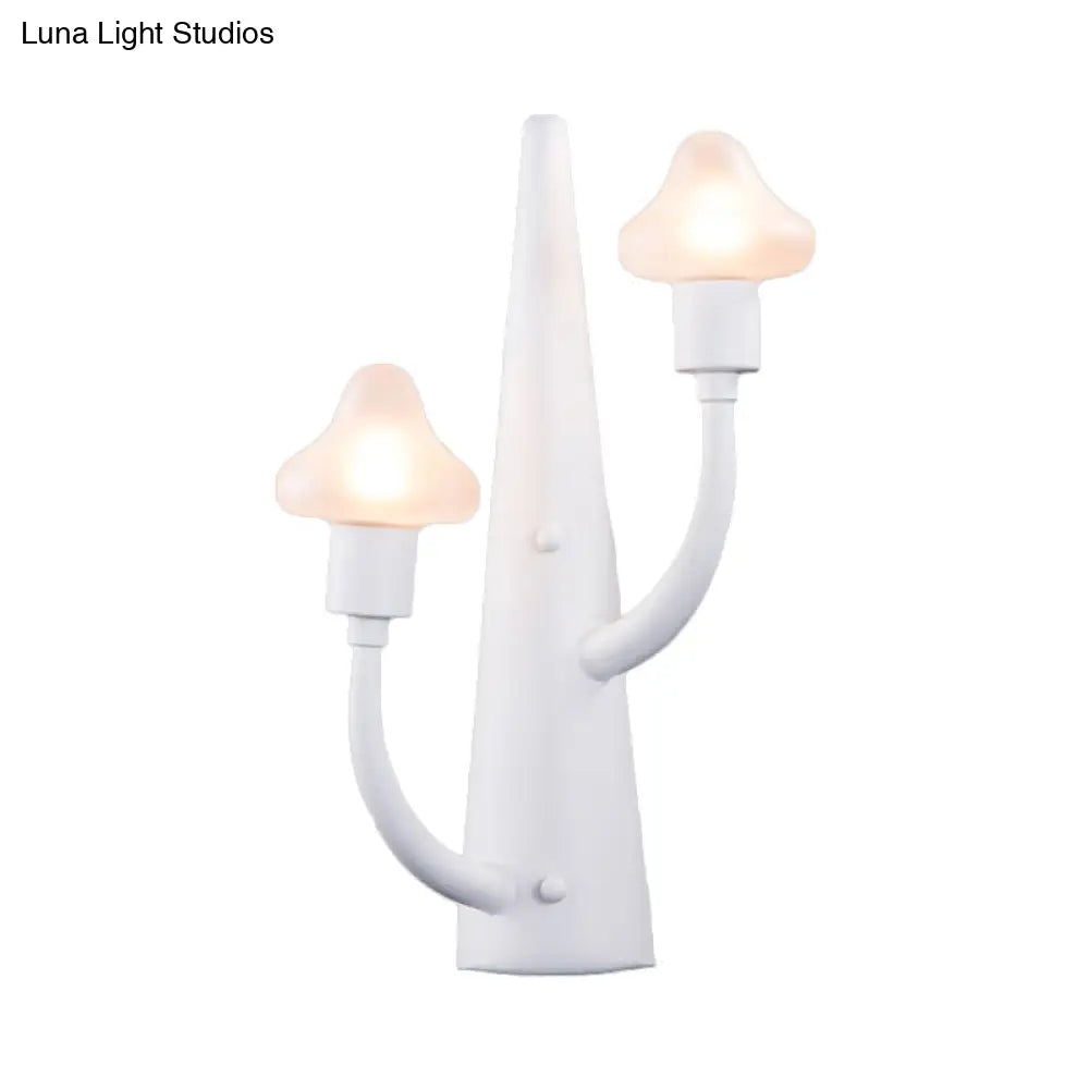 DecorBites™ Modernist White LED Wall Lamp with Mushroom Opal Glass Shade - 2/3 Lights Living Room Sconce