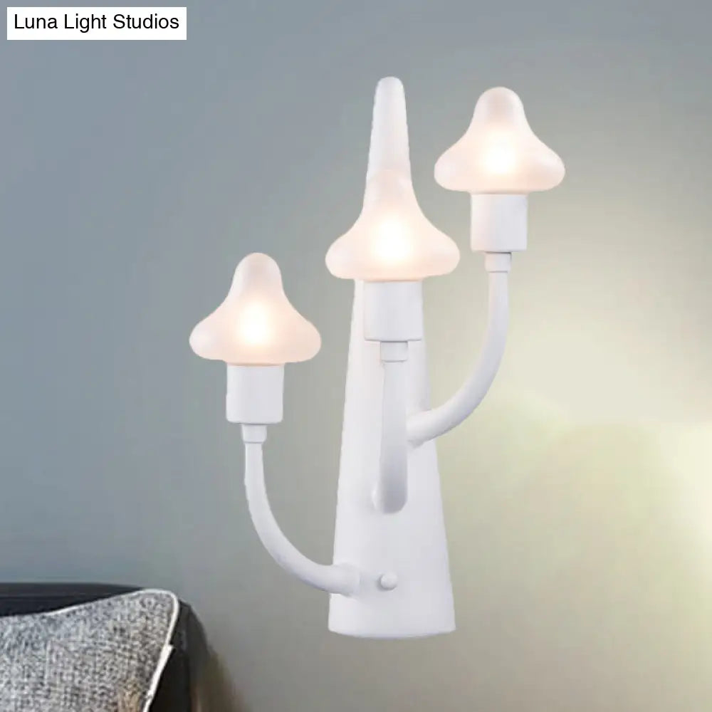 DecorBites™ Modernist White LED Wall Lamp with Mushroom Opal Glass Shade - 2/3 Lights Living Room Sconce